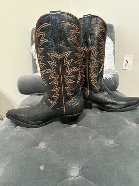 NEW Buck & Brana Isabella Leather Boots Black and Gold